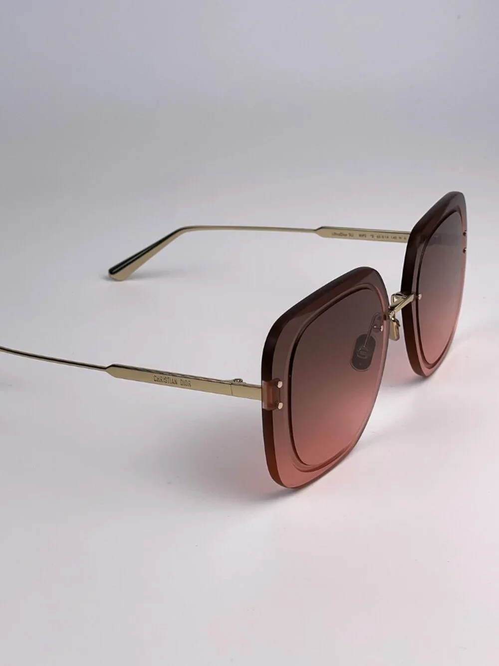 DIOR ULTRADIOR SU B0F2 PINK GOLD SQUARE OVERSIZED SUNGLASSES